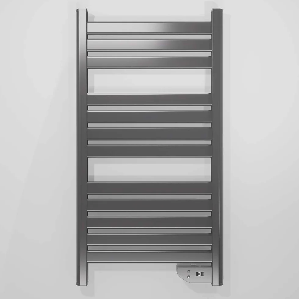 Cecotec Scaldasalviette riscaldato a risparmio energetico 9050 Asciugamano doppio in acciaio inox 500 W, IP24 2 modalità, timer, display LED, design moderno, kit di installazione
