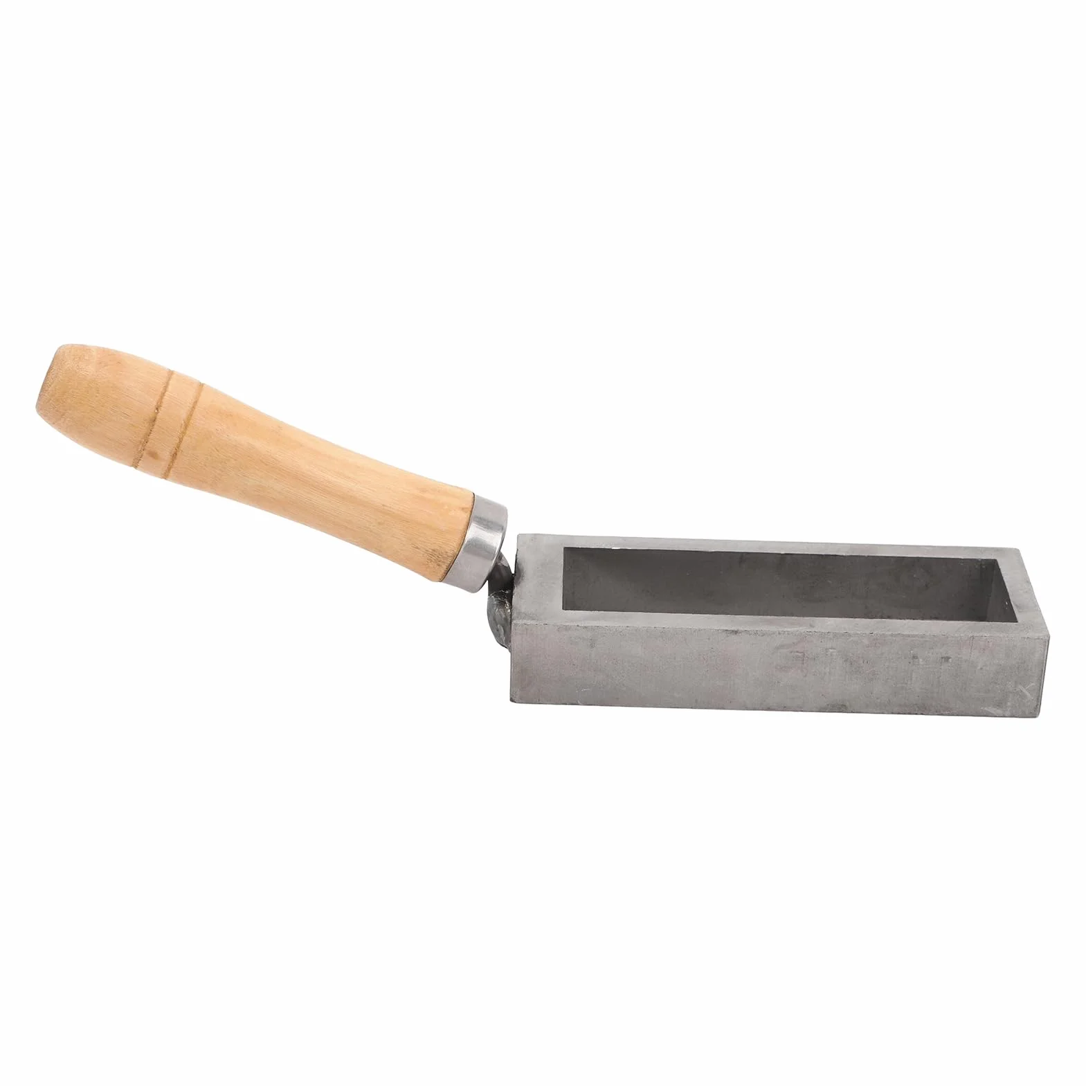 Stampo per Colata di Lingotti d'Oro in Ghisa Portatile con Manico in Legno di Faggio, Lingottiera Compatta in Acciaio Legato Argento