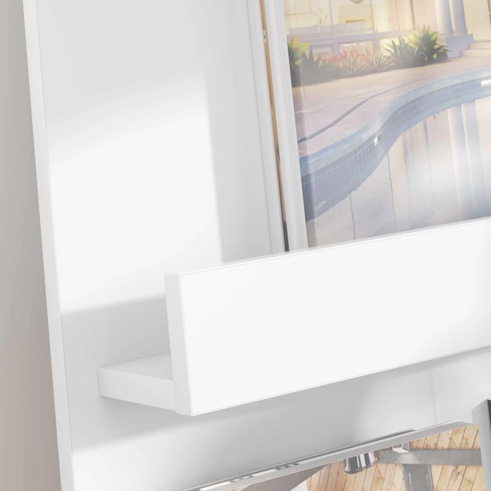 Portariviste bianco in legno 51 x 11 x 102 cm con 3 ripiani, versatile portariviste e organizer per soggiorno, ufficio e angolo di lettura
