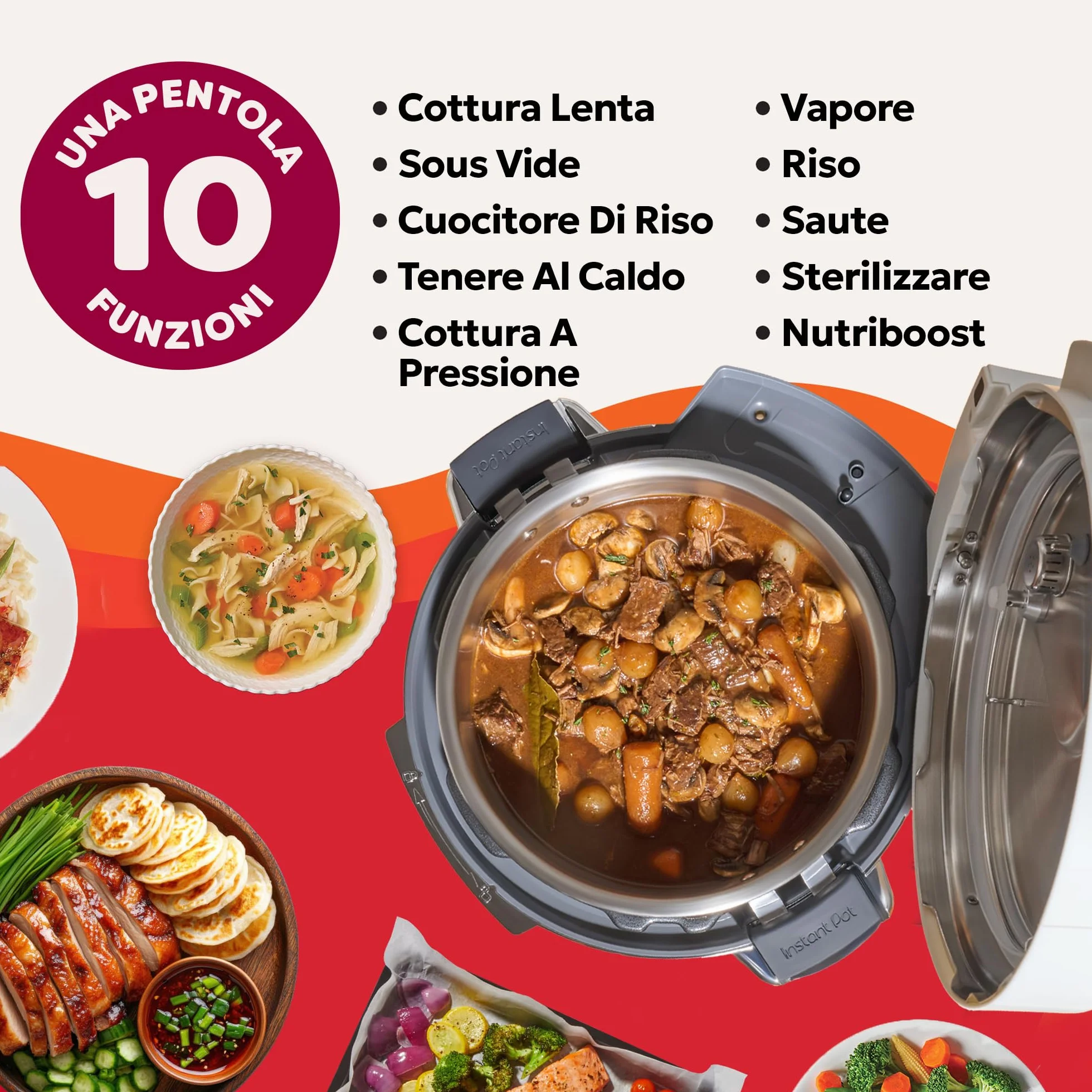 Instant Pot Pro multicooker 10 in 1 5,7 l bianco pentola a pressione