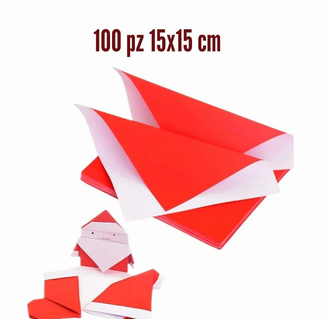Molinter Paper 100 fogli quadrati per origami rosso/bianco per artigianato