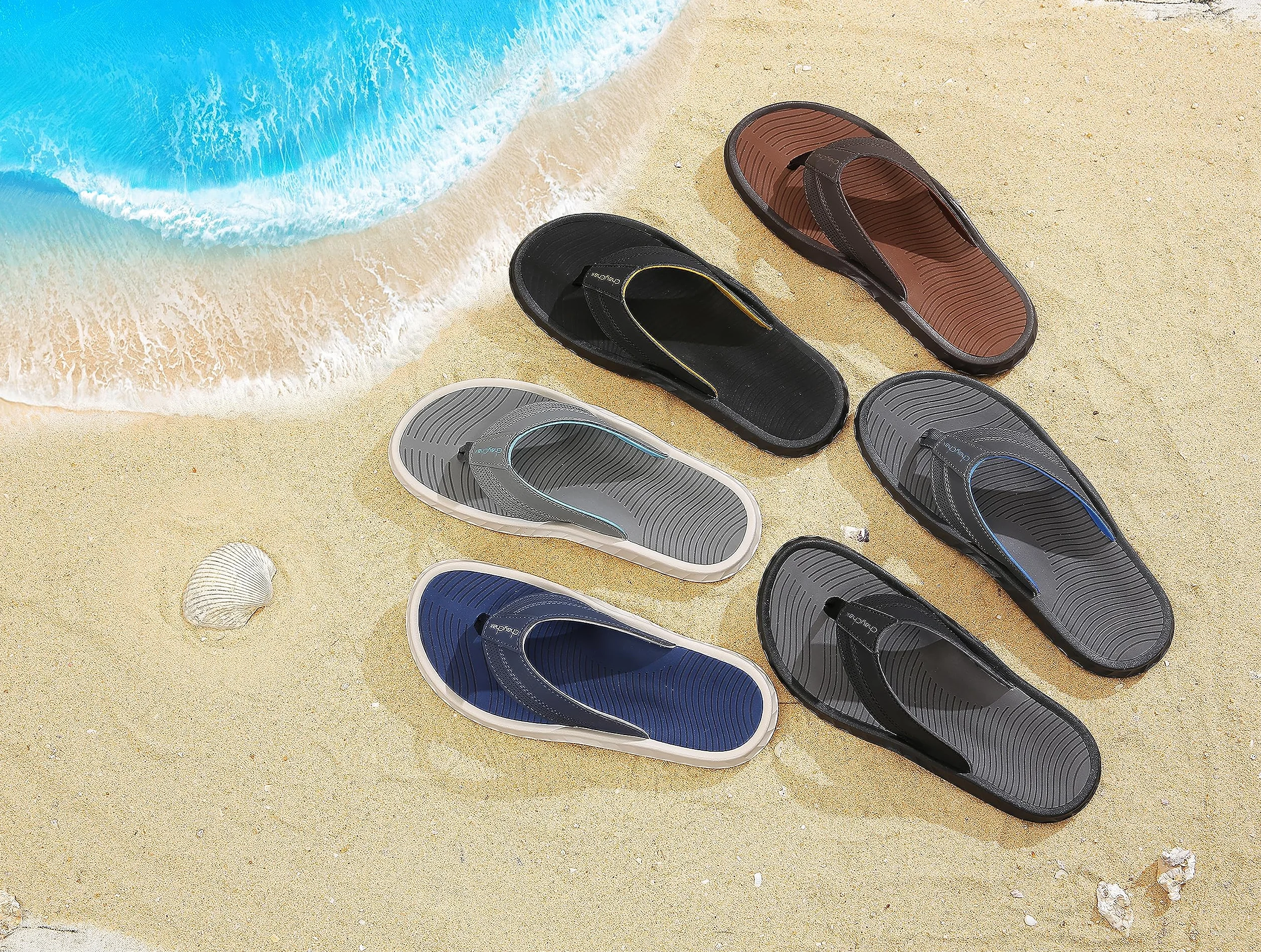 ChayChax Infradito Uomo Sandali Sportivi Ortopediche per Arco Scarpe da Spiaggia e Piscina Antiscivolo Ciabatte