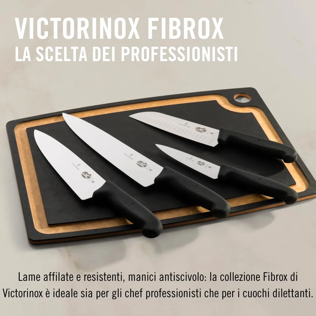 Victorinox Fibrox Coltello da Chef 20 cm Lama Dritta Acciaio Inossidabile Nero