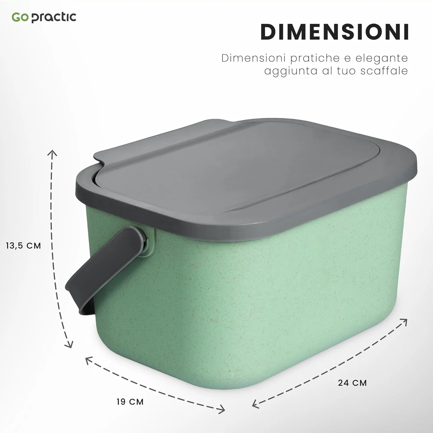 Pattumiera da Cucina, Raccolta Differenziata Cucina, Set da 4 pezzi: 3x 25L + 1x 4,5L, Secchiello Domestico,Cestino Per Rifiuti, Secchio per Immondizia, Casa Contenitori