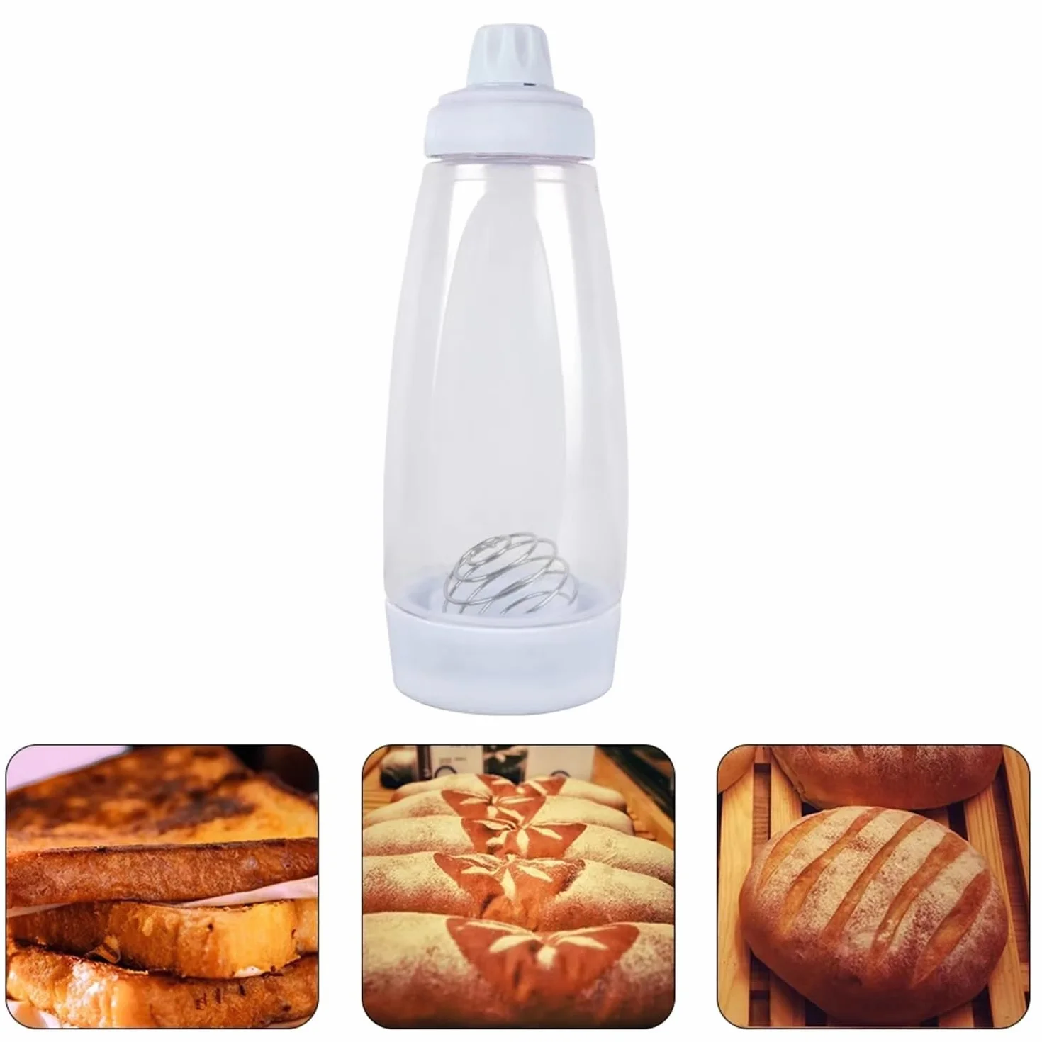 Pancake, dosatore per pasta da 1000 ml, con scala e sfera di miscelazione, dispenser per pancake, pancake, waffle, crepes UVM