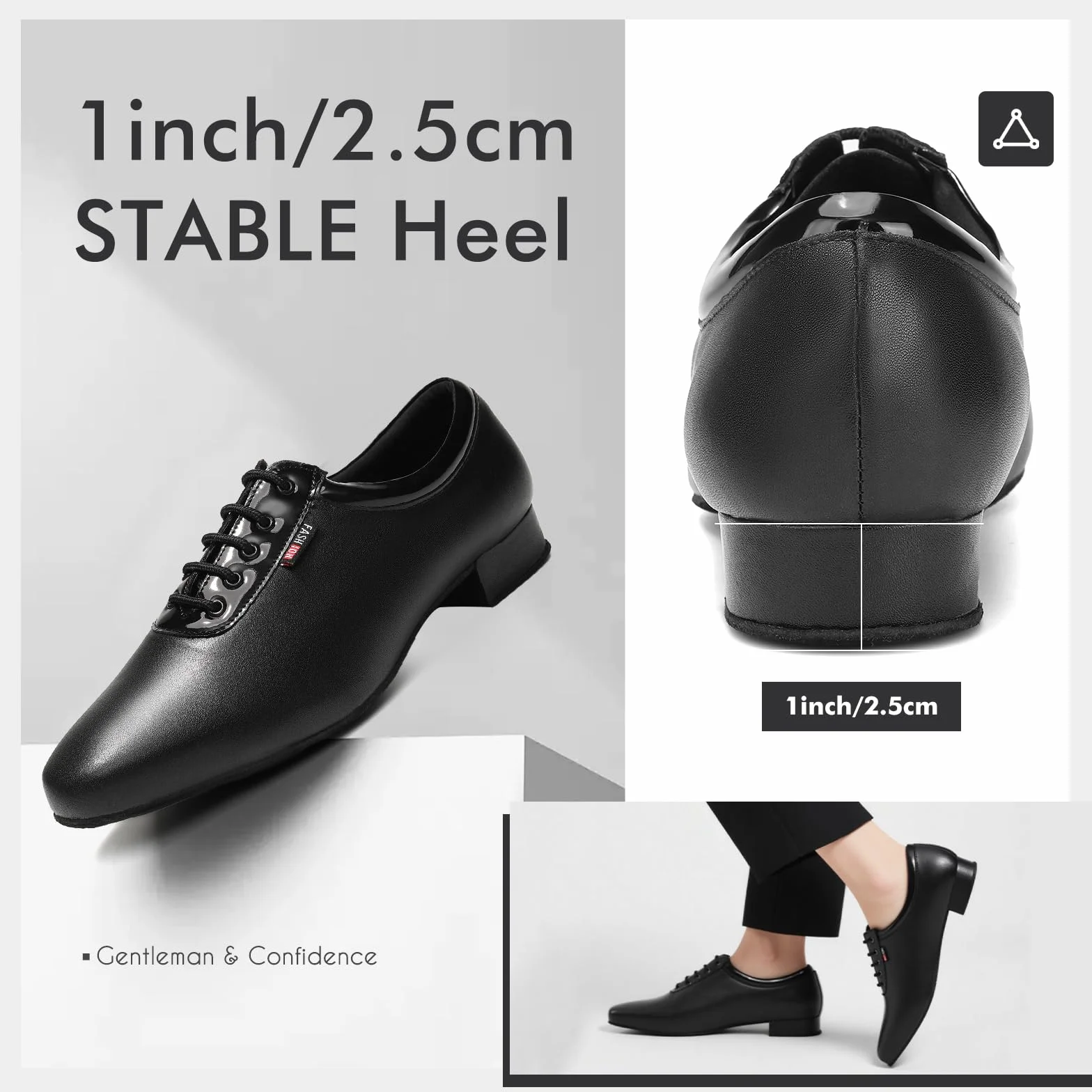 Scarpe da Ballo Americano Uomo Nero Lacci Salsa Latina Tango