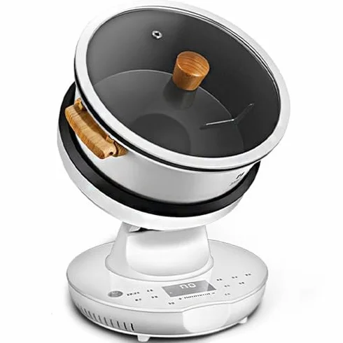 Macchina di cottura automatica 2000 W 8 l wok rotazione 360° fornello portatile