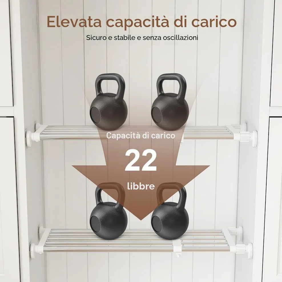 Hershii Regolabile Scaffale Divisorio per Guardaroba Rack di Stoccaggio