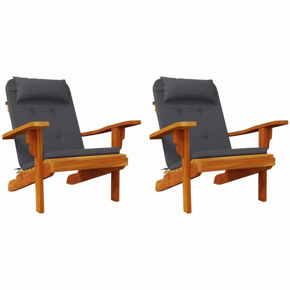Adirondack, 2 cuscini per sedie, in tessuto Oxford, idrorepellenti, antiscivolo, con imbottitura in fibra di schiuma, per sedie da giardino, balcone, terrazza, sala da pranzo, ufficio