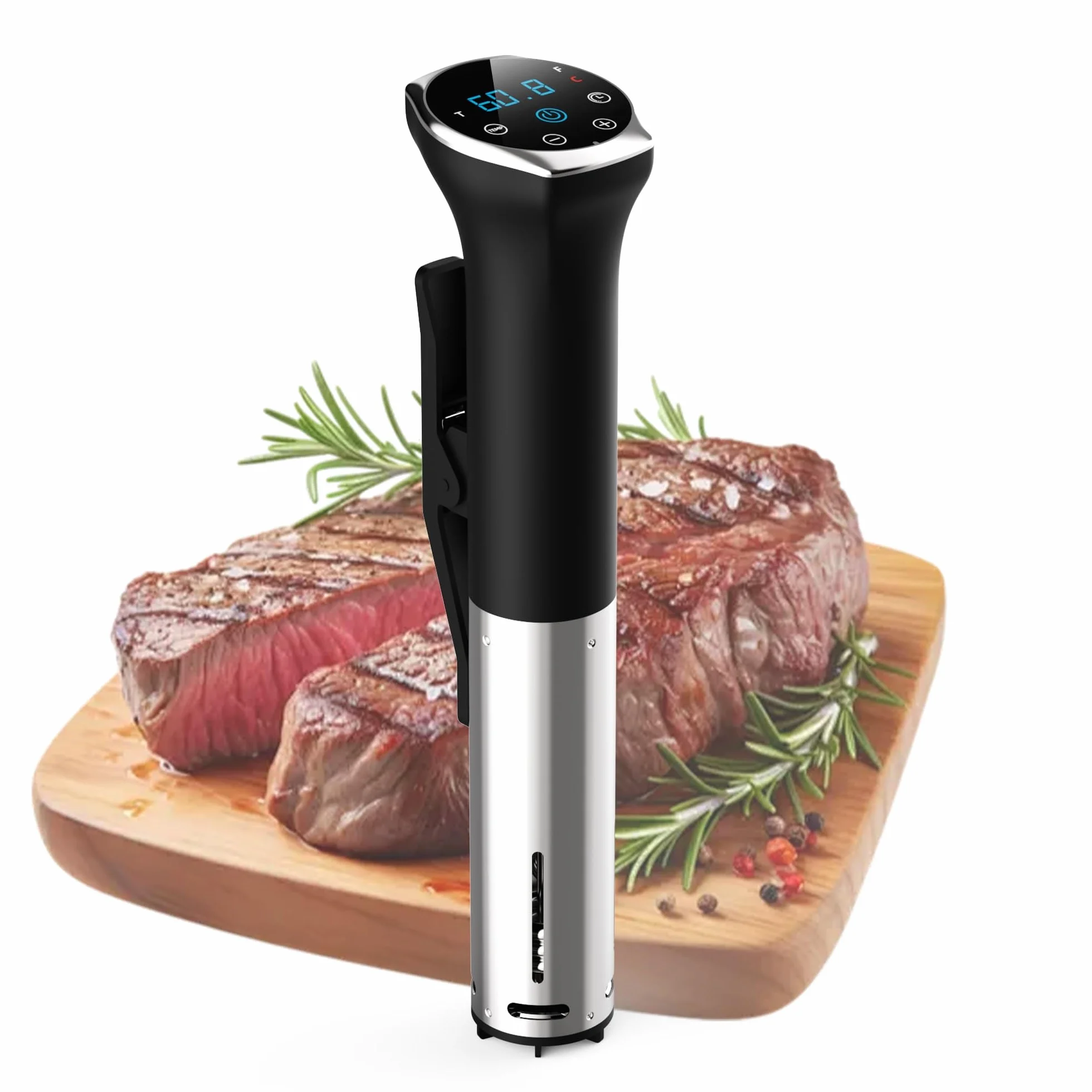 Sous Vide Roner Cucina a Bassa Temperatura Slow Cooker Circolatore IPX7, Touch Screen, Acciaio Inox, 10°C-90°C, 16A
