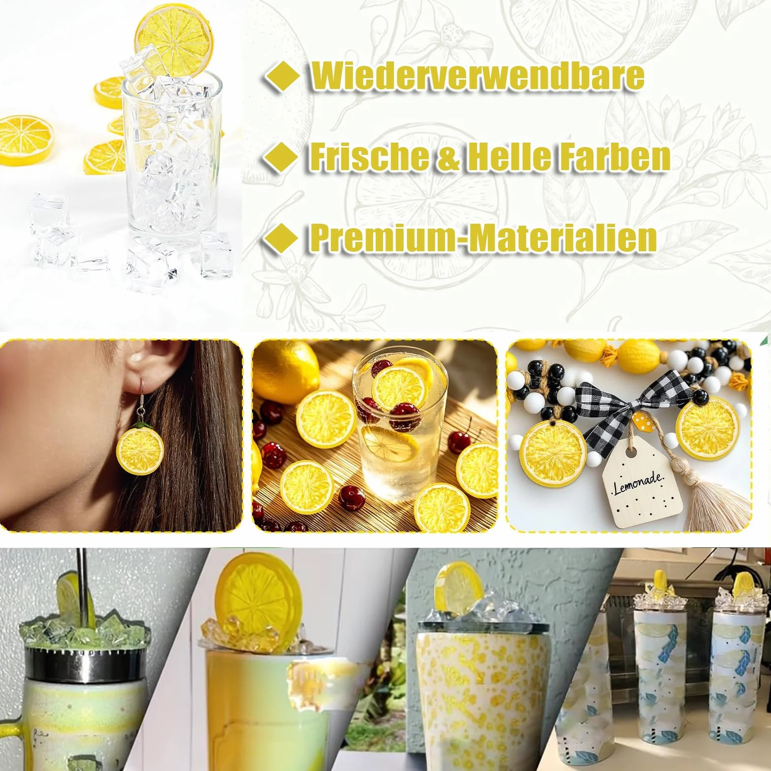 Fette di limone finte in plastica artificiali per decorazione limone