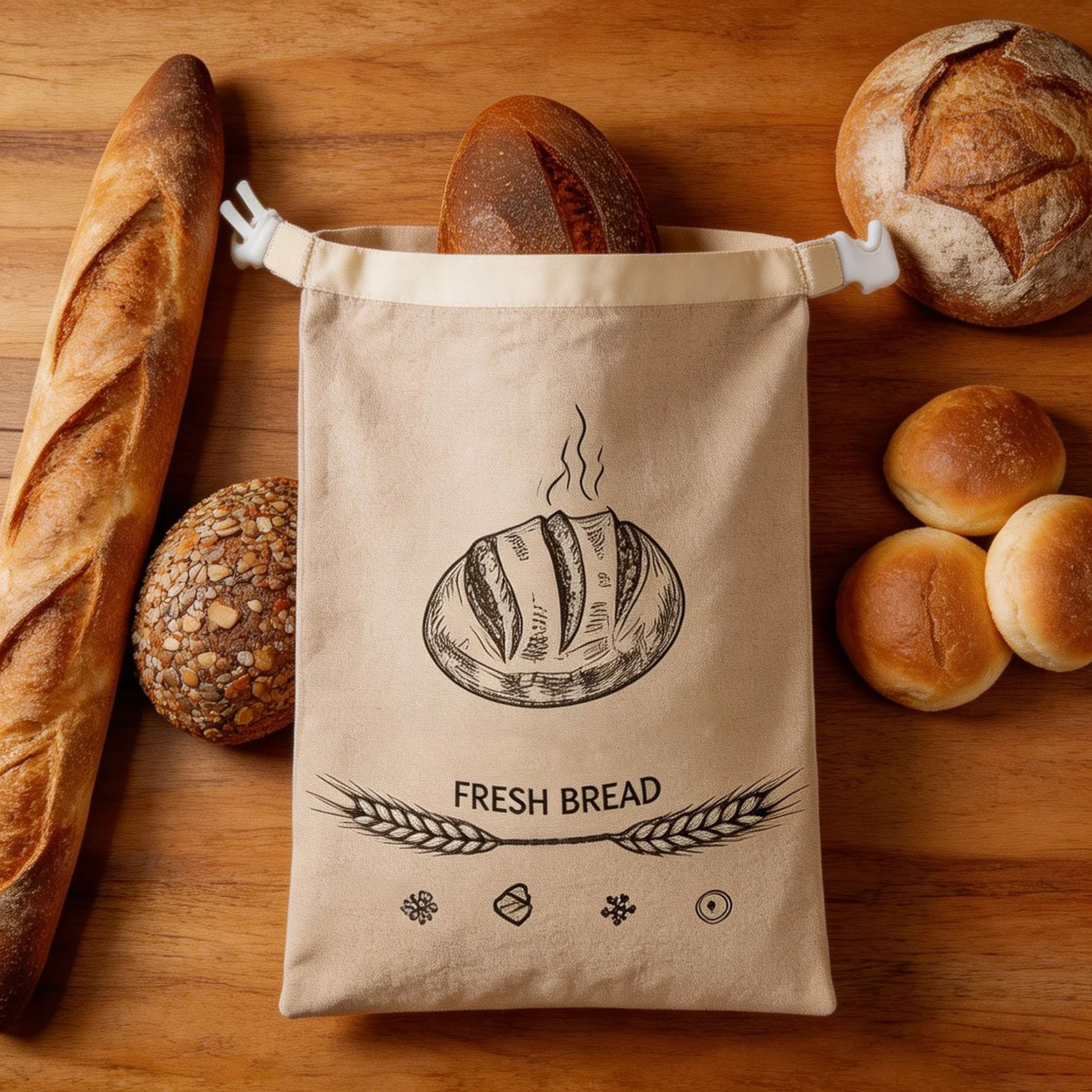 Sacchetti per pane in cera d'api, riutilizzabili, in cera d'api, per conservare il pane fresco, ideali per pasta madre, regalo per picnic, adatti al congelatore, confezione da 2