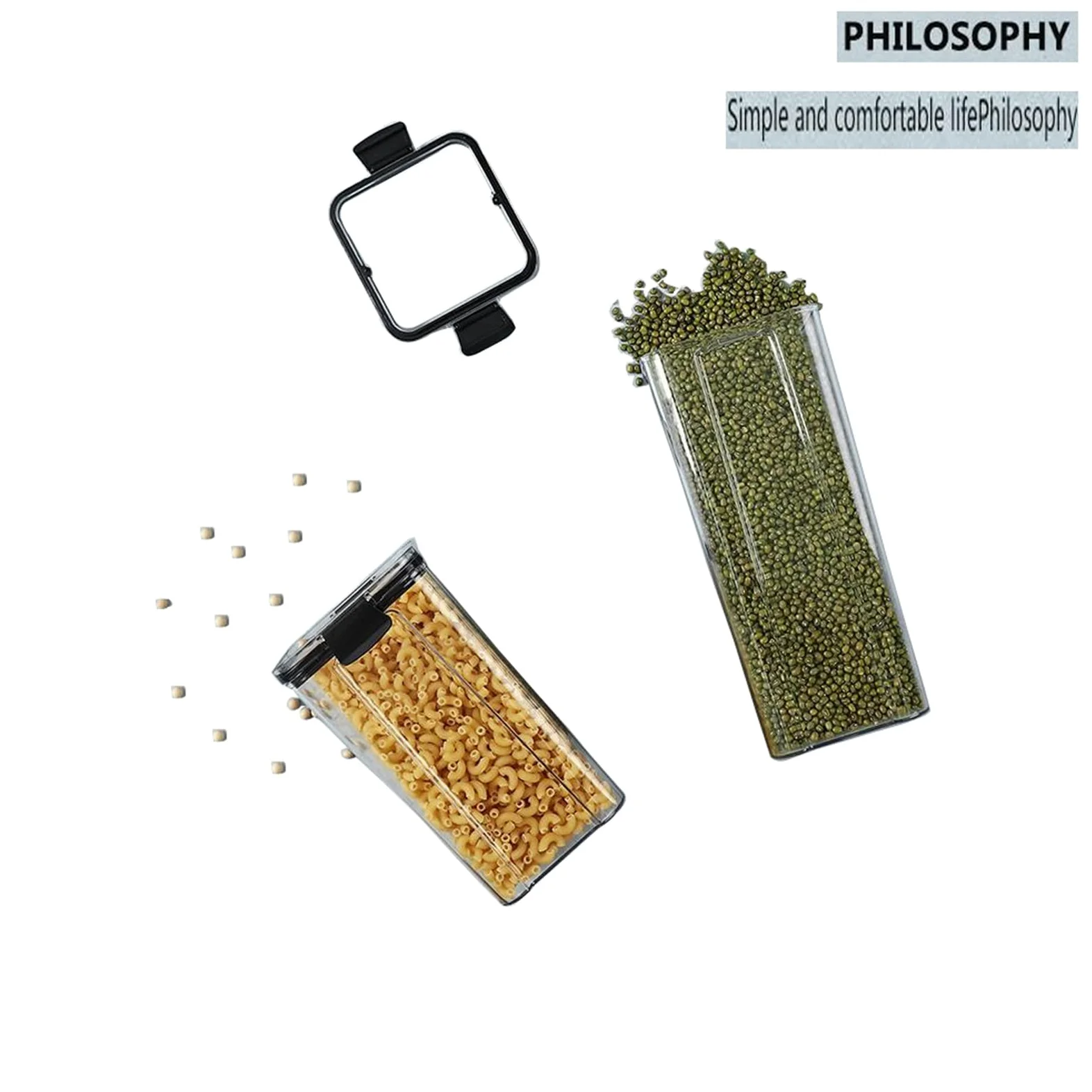 Barattolo di caffè Contenitori per alimenti, Lattine ermetiche, Scatole di plastica, Scatole di immagazzinaggio impilabili, Contenitori per alimenti impilabili, Serbatoi di stoccaggio del
