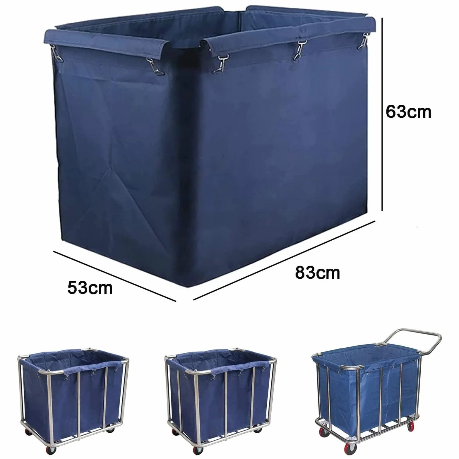 Oxford Borsa di ricambio per carrello portabiancheria 400 l impermeabile staccabile rettangolare