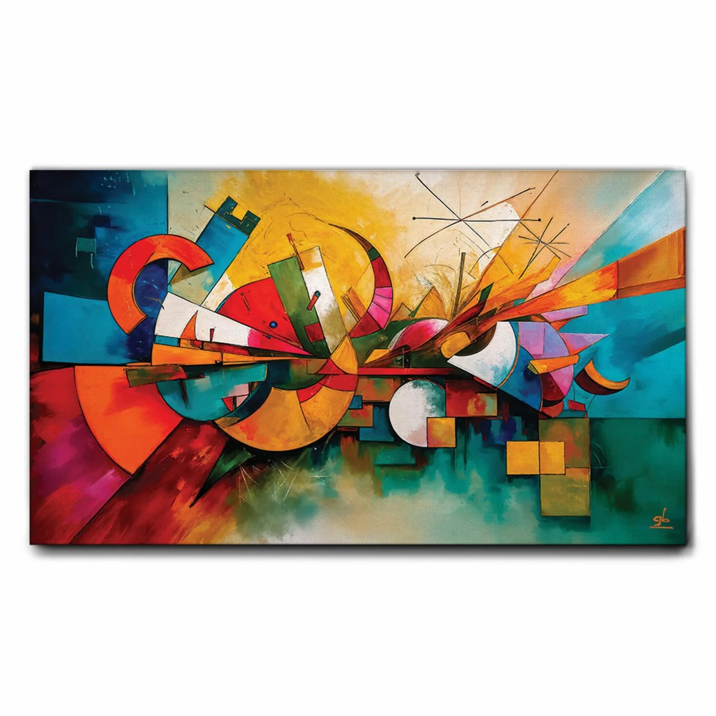 Giallobus - Quadro - 17 - Città astratta - Tela Canvas Telaio Standard - 140x80 - Pronto da appendere - Quadri moderni per la casa