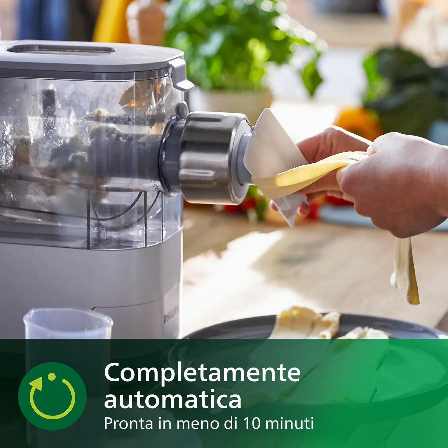 Philips Macchina per la Pasta - Completamente Automatica, con Auto Pesatura, 4 Trafile, Bianco/Champagne (HR2345/19)