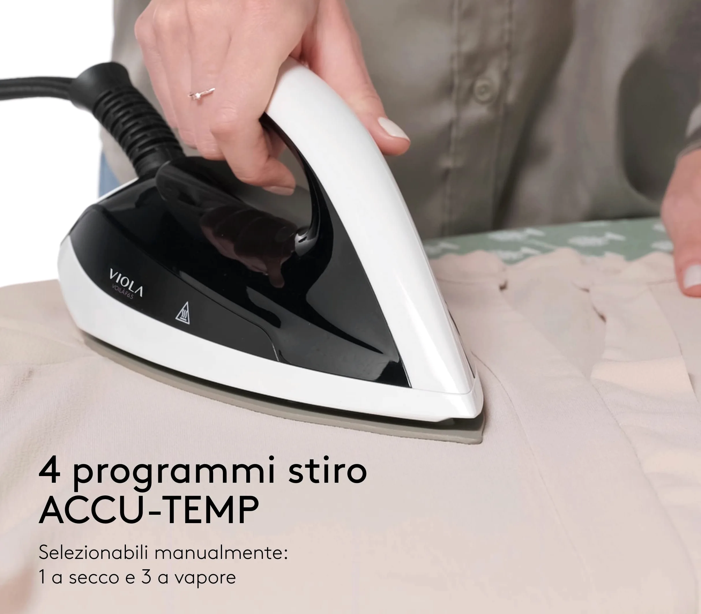 VIOLA Ferro da Stiro a Vapore con Caldaia Inox a Carica Continua, Autonomia Illimitata, 6.5 Bar, Potente Colpo di Vapore, Stirella Anti Calcare, Stiratura Professionale, Stiro Verticale, Stira a Secco