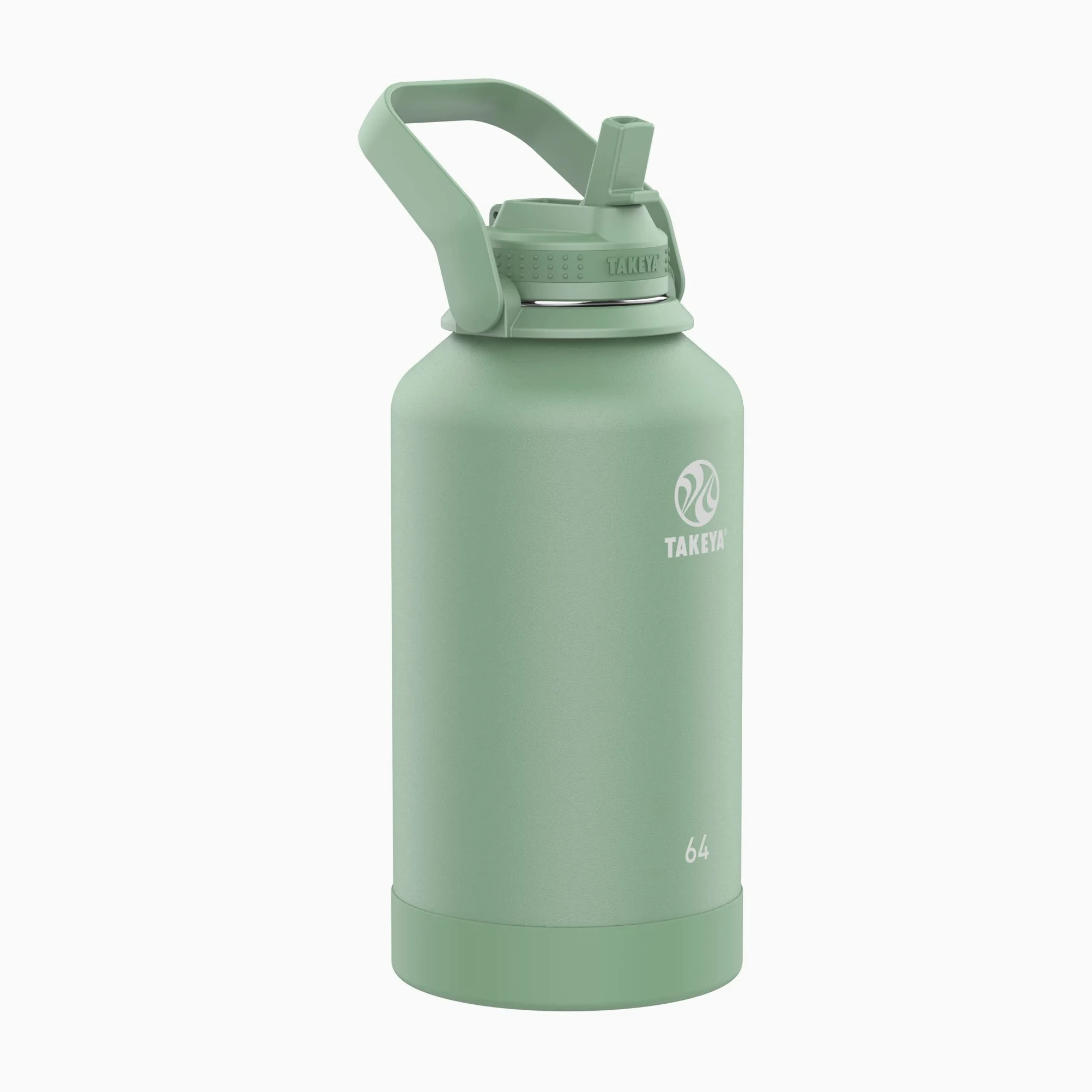 Takeya Actives - Borraccia termica in acciaio inox con coperchio con cannuccia, 1,9 l, colore: cetriolo