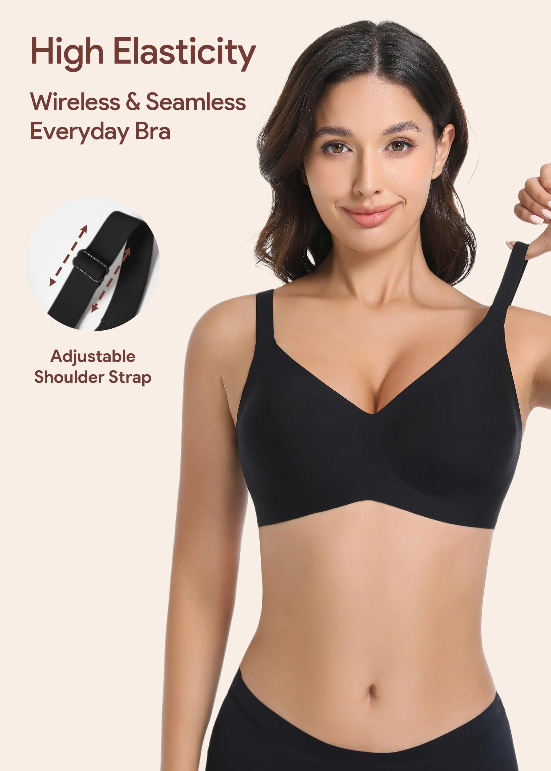 Reggiseno Senza Fili Push-up Bralette Senza Cuciture Comfort