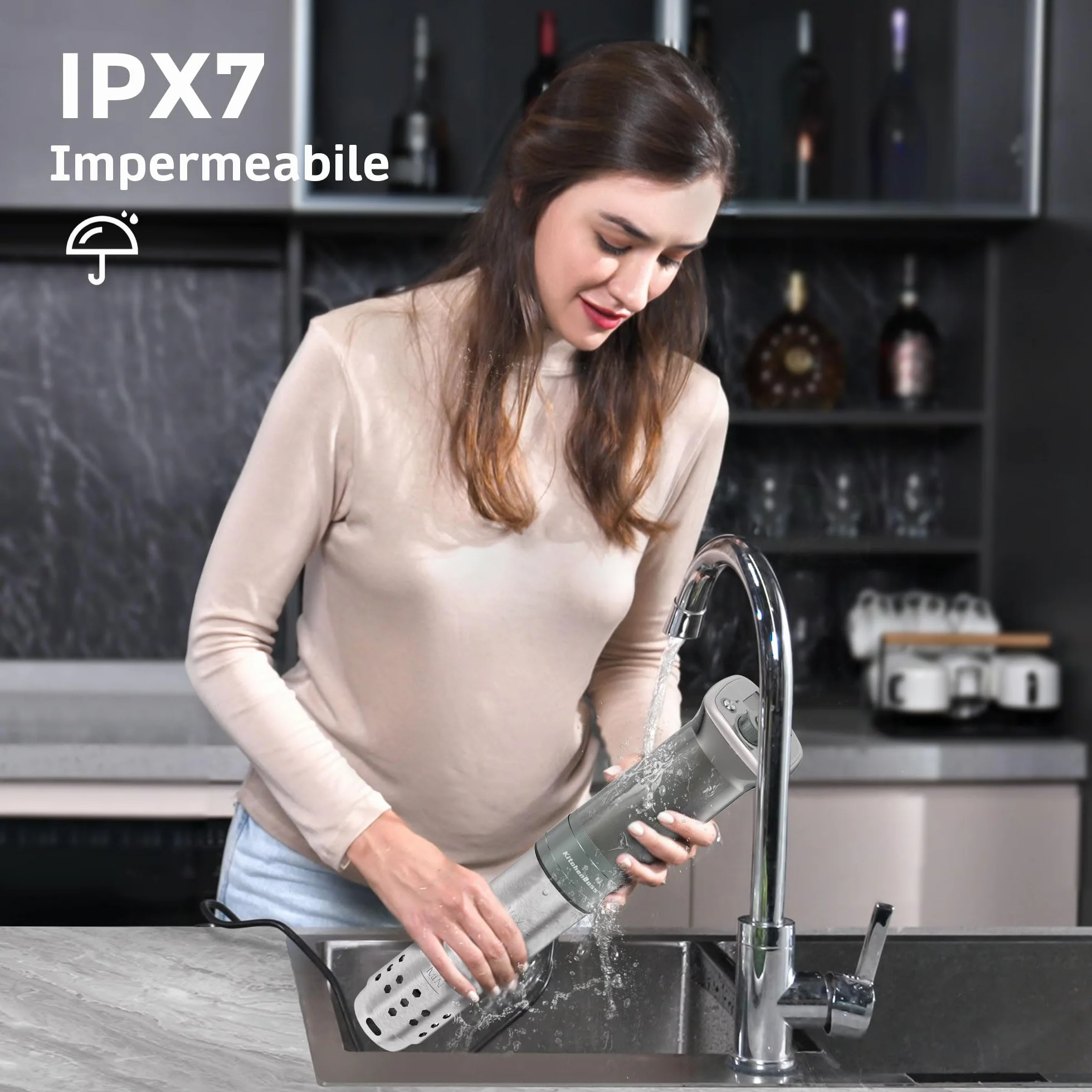 KitchenBoss Roner Sous Vide Professionale 1100W WIFI IPX7 TFT