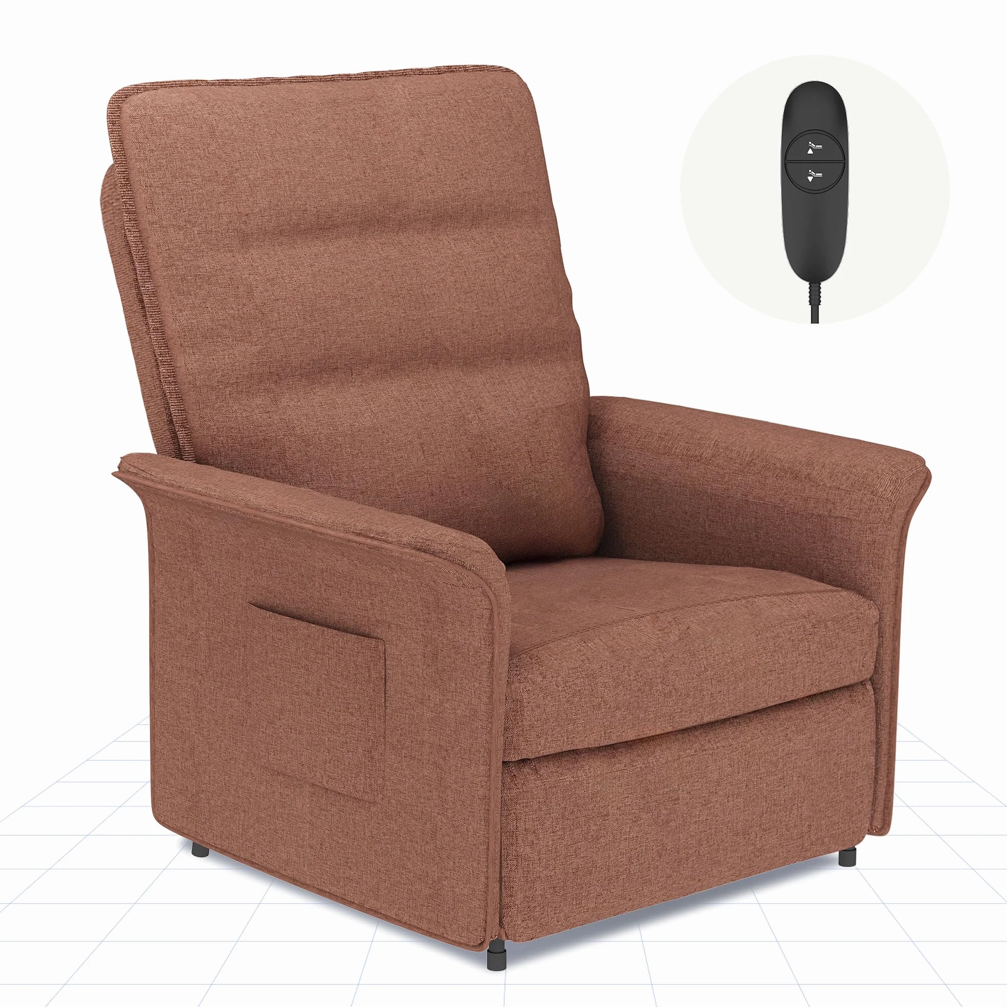 FLEXISPOT Poltrona da Relax Elettrica(82 x 77 x 104 cm) con schienale regolabile, reclinabile da 105 ° a 155°, poltrona reclinabile, divano relax ergonomico poltrona per camera da letto e soggiorno
