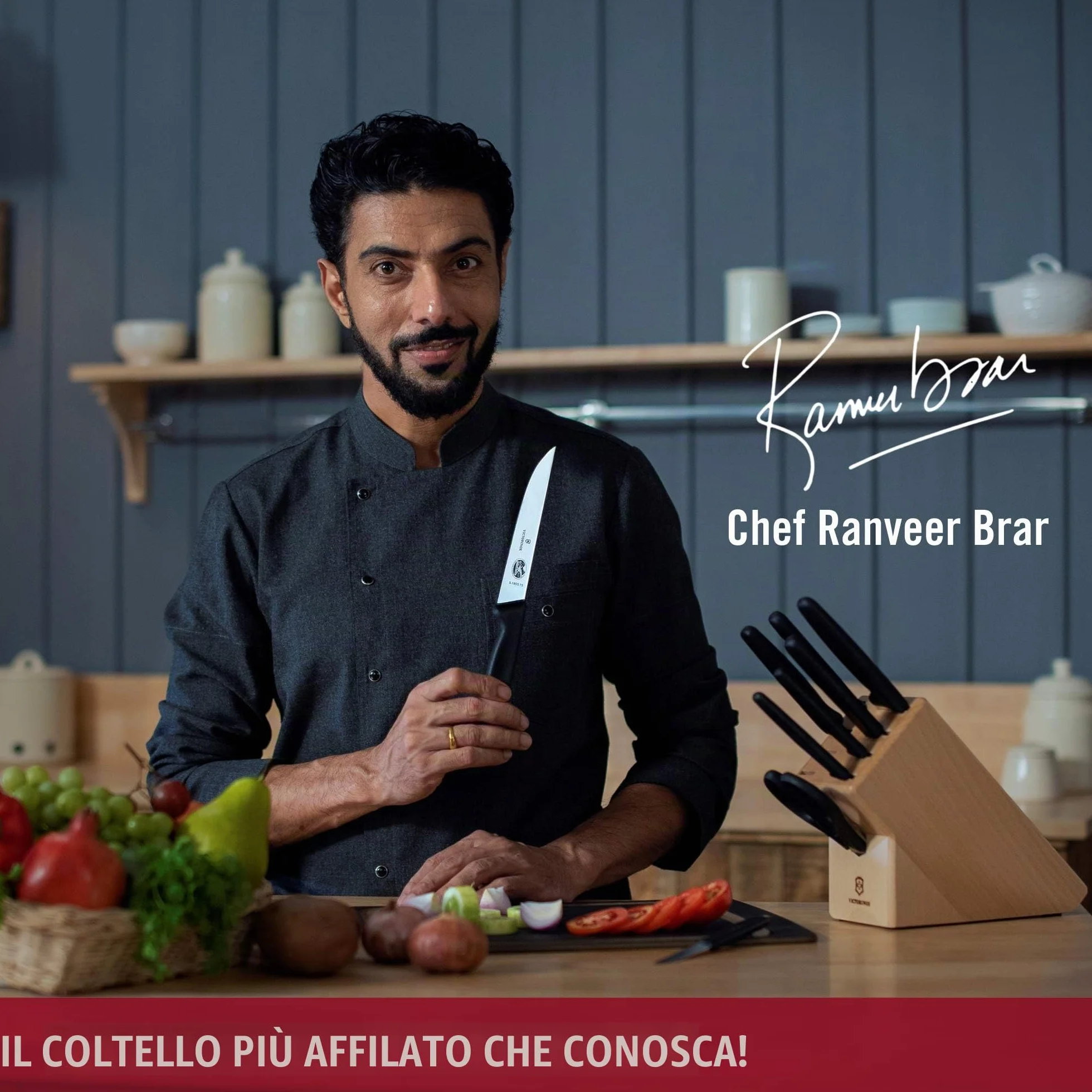 Victorinox, coltello da cucina trinciante con lama seghettata Fibrox, lunghezza: Coltello da 19 cm, in nylon, colore nero