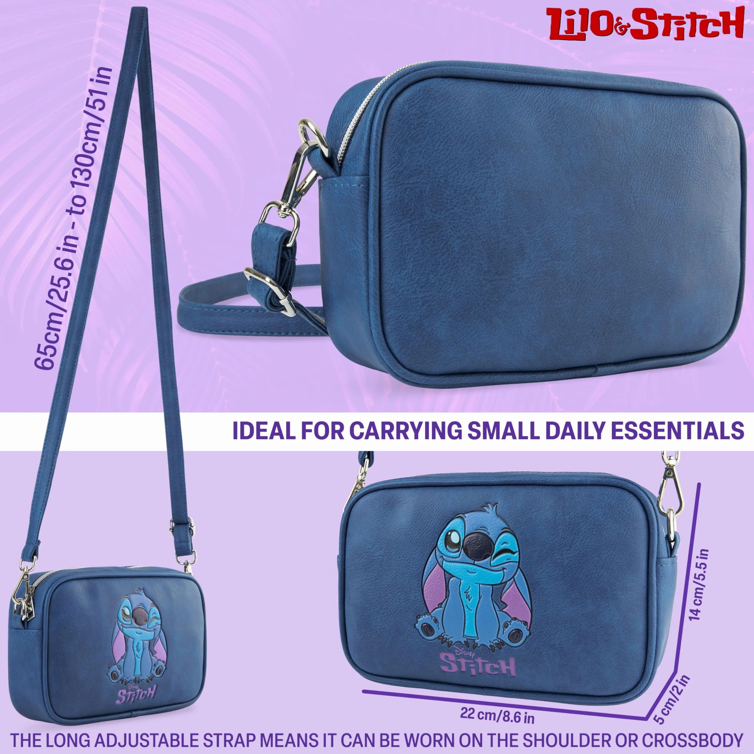 Disney Stitch Borsa Tracolla Bambina Adolescenti, Moda Borsette Tracolla, Borse Donna per Shopping Viaggi, Regali per Lei