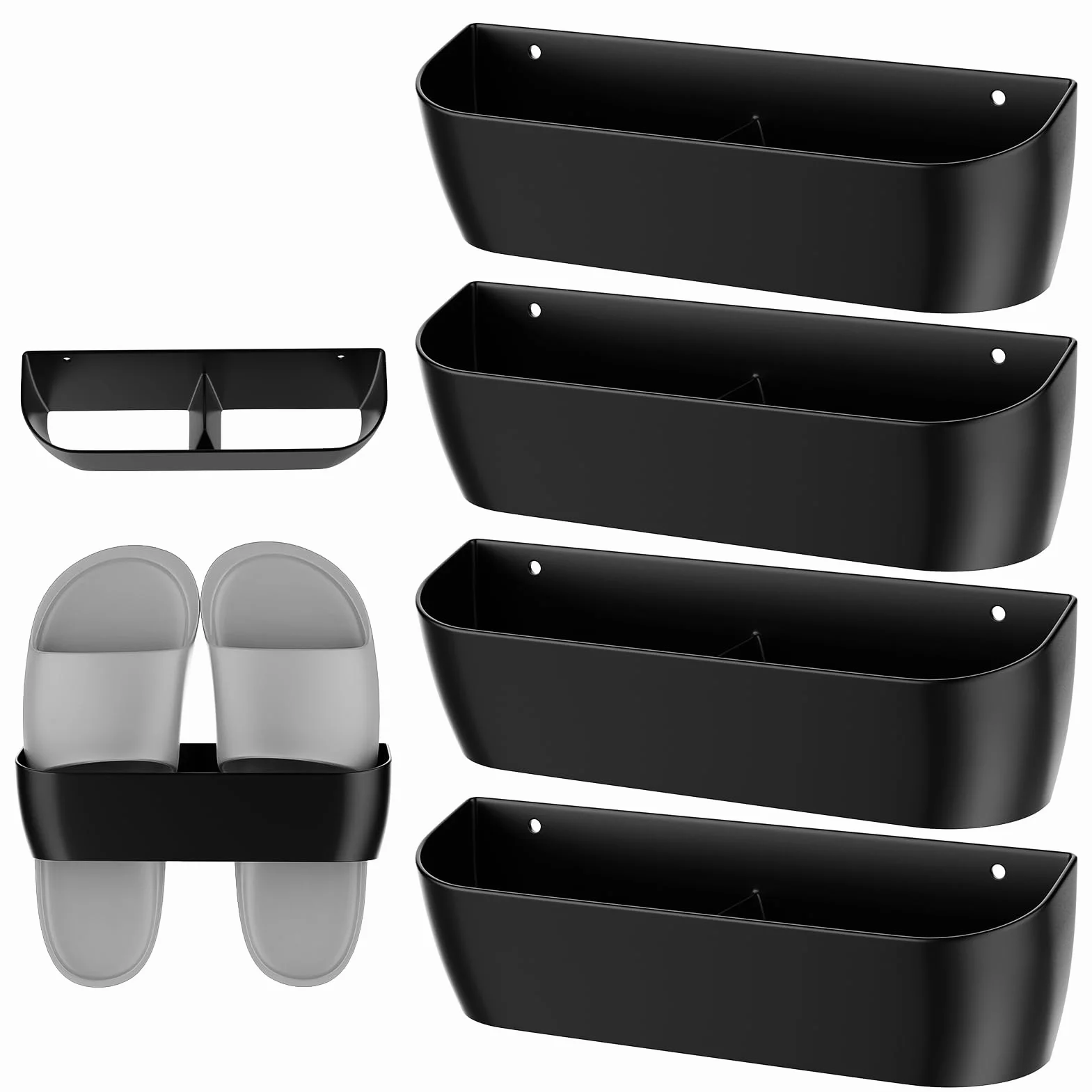 4 portascarpe da parete, con adesivo e foratura, per porta, scarpiera da parete, per camper, campeggio, bagno, soggiorno