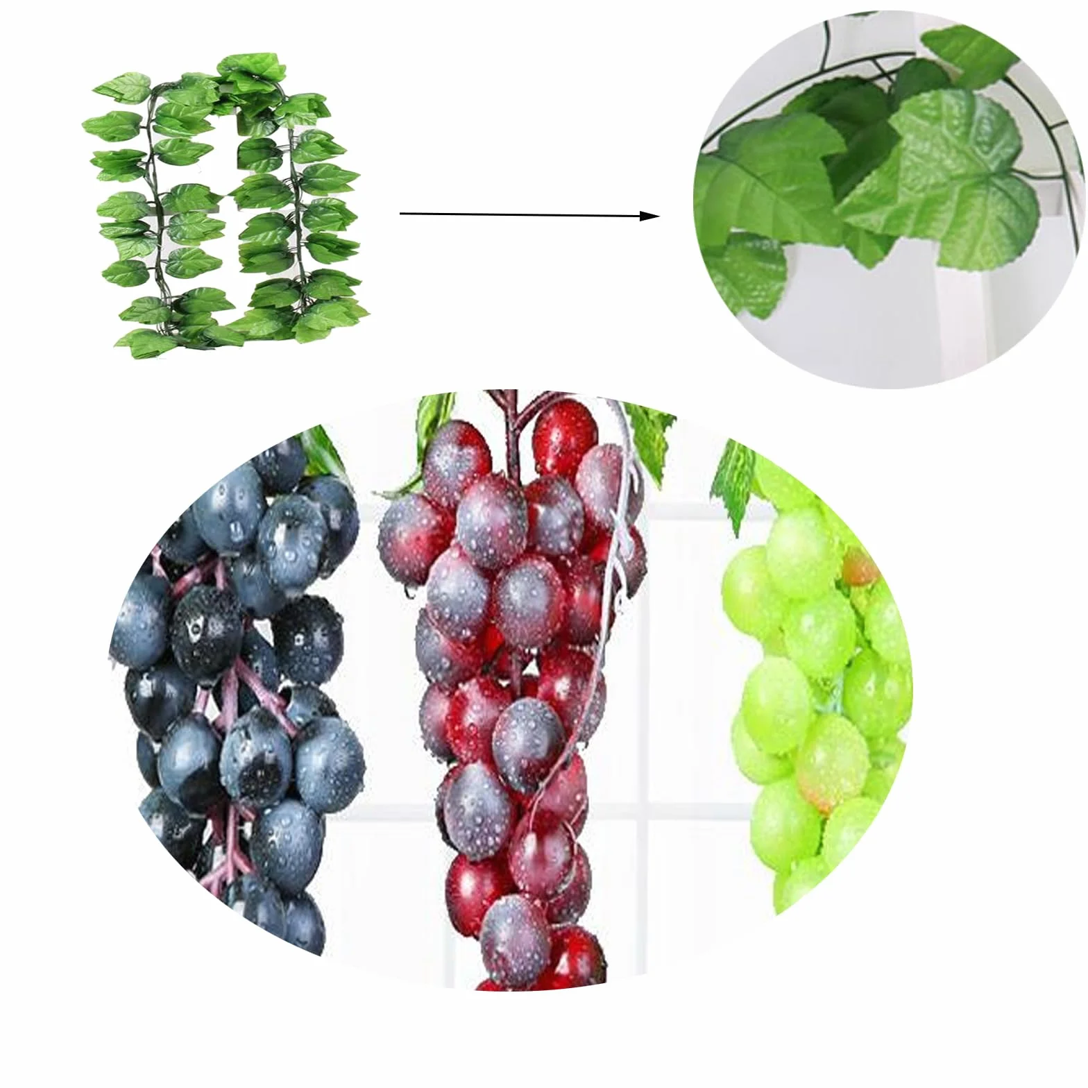 Grappoli Uva Artificiali 7 Pezzi Decorativi Realistici per Decorazione Giardino