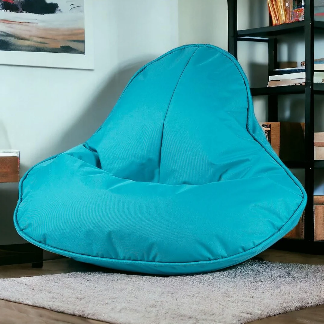 Ecopuf Frog - Pouf a pera, cuscino morbido per poltrona con imbottitura - Per la casa e l'esterno - Bambini e Adulti - Poliestere durevole e resistente alle macchie - 120x80 cm - Blu cielo Nc7