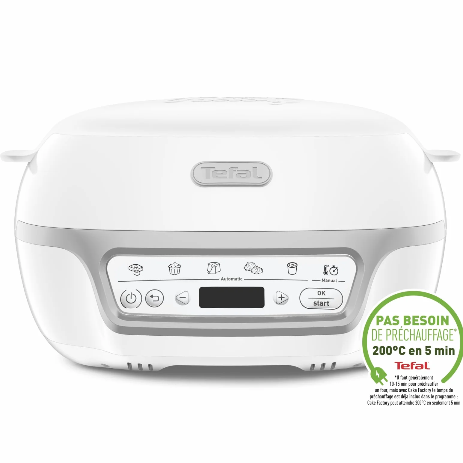 TEFAL KD812110 Cake Factory Delices Silver Appareil à gâteau, 5 programmes auto + mode manuel, Accessoires