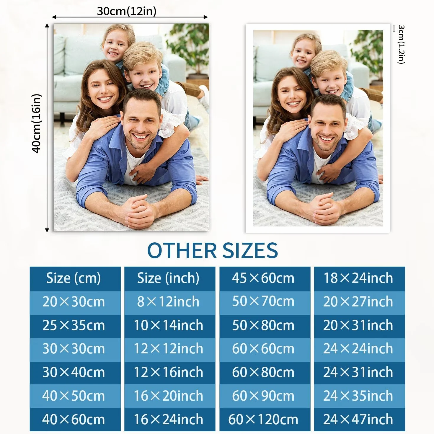 LANZOL Stampa su tela personalizzata 40x30 cm Verticale Senza Cornice Regali di Compleanno Decorazioni per la Casa