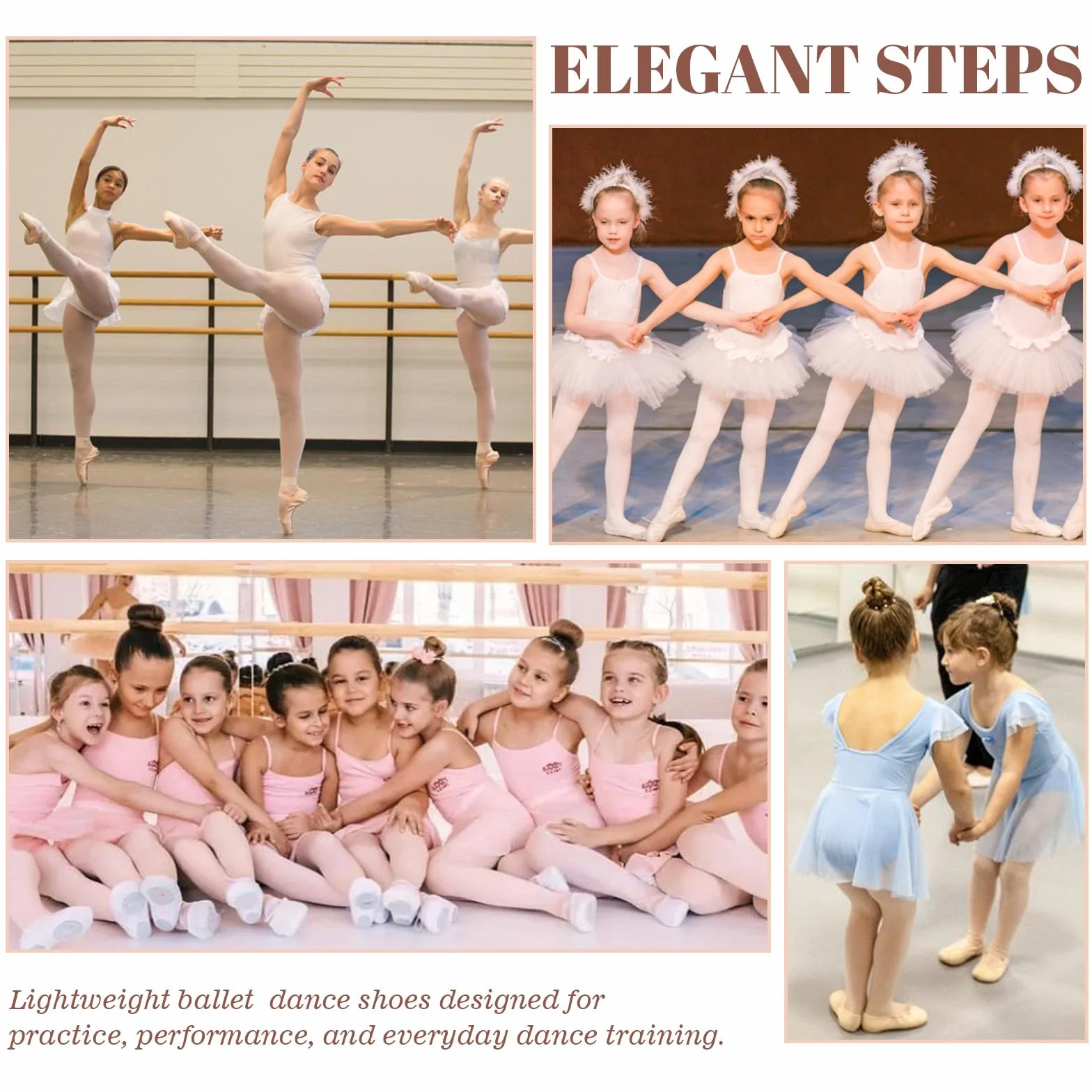 Scarpe da Balletto Bambina, Ragazza e Donna, Scarpette Danza Classica Professionali in Rete Elasticizzata Traspirante, Suola Divisa Antiscivolo per Ginnastica Ritmica, Lezioni e Spettacoli