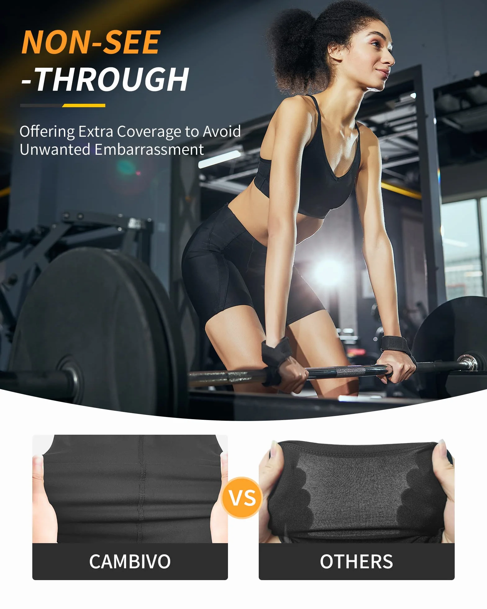 CAMBIVO Pantaloncini Sportivi Donna Vita Alta Push Up Opachi con Tasche per Fitness Yoga Corsa