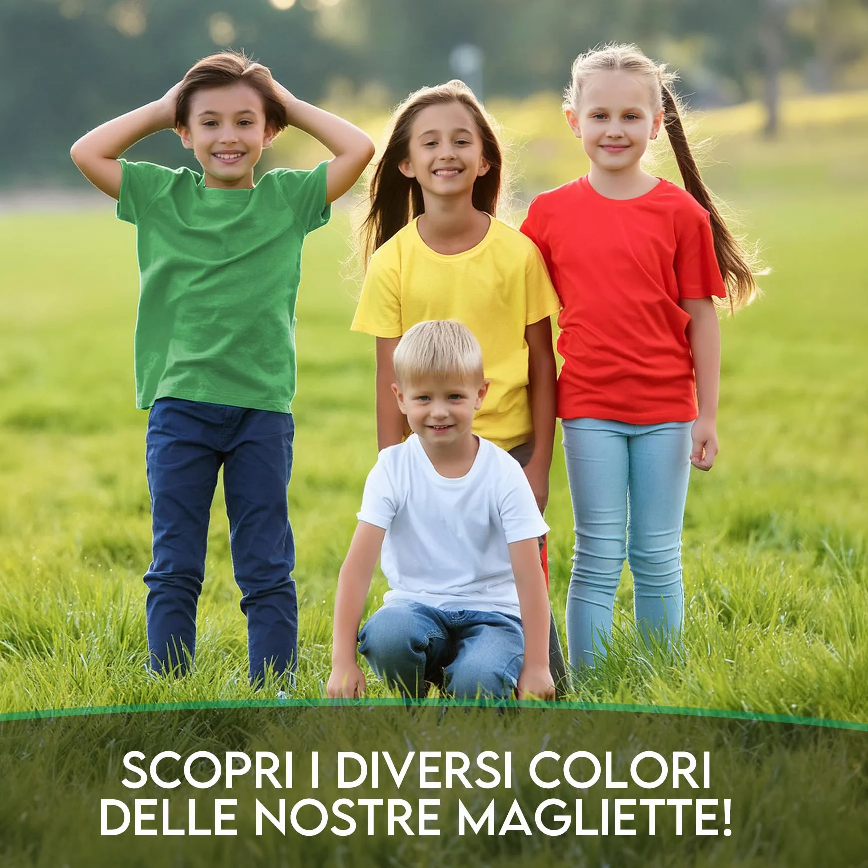 T Shirt Bambino Ragazzo Maniche Corte 100% Cotone Leggera Morbida Traspirante Girocollo Rinforzato 2-14 Anni