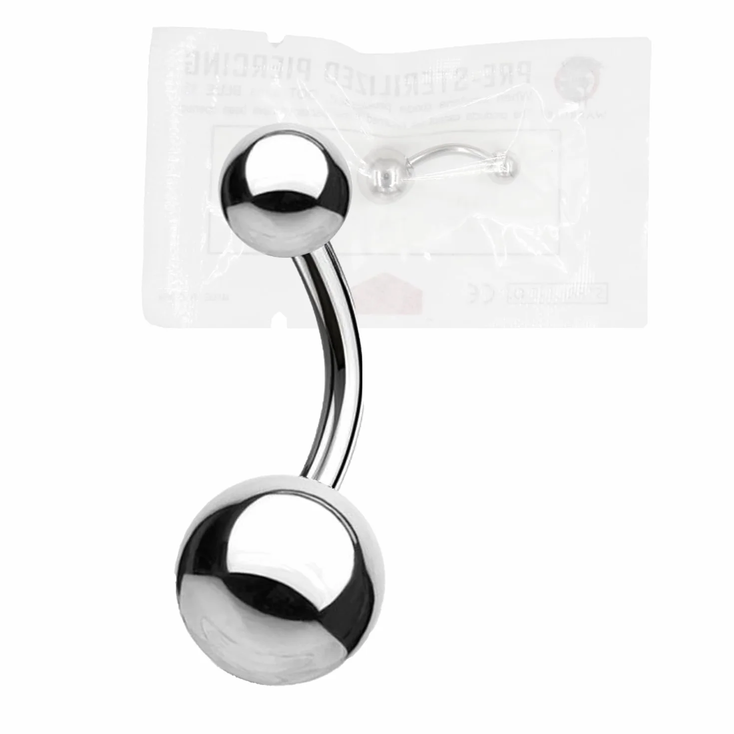 WARRIOR Piercing Ombelico STERILE Acciaio Chirurgico 316 L Banana Classico