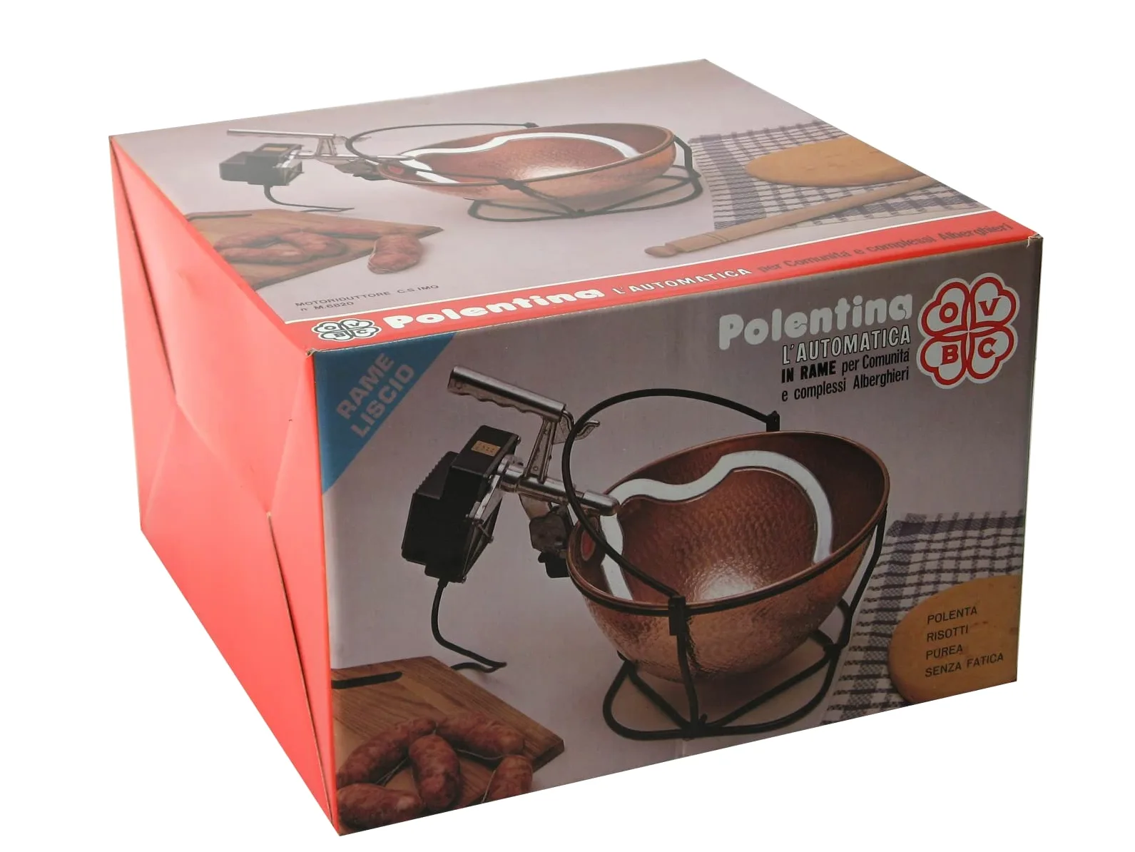 Polentina Ovbc Paiolo in Rame Polenta con Motore Elettrico 12 Lt. Gigante