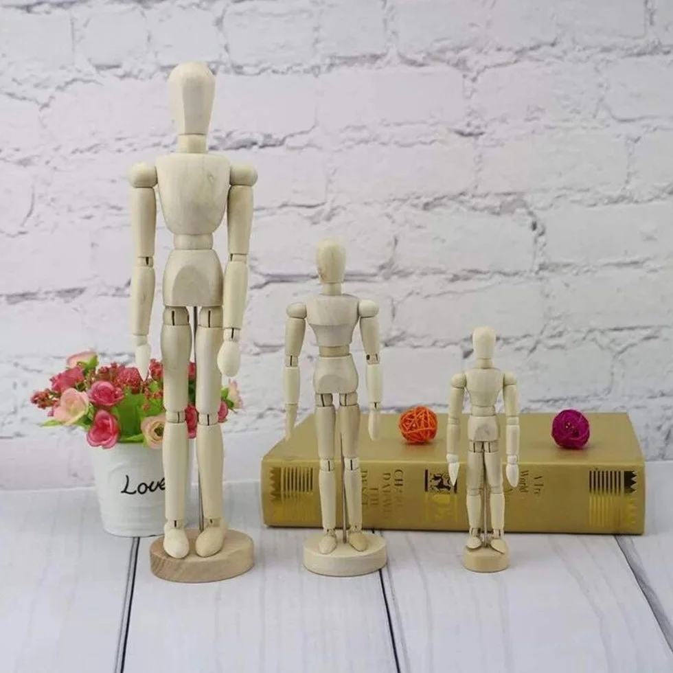 Manichino per Disegno Modello di Legno 8 Pollici Manikin Articolato per Artisti