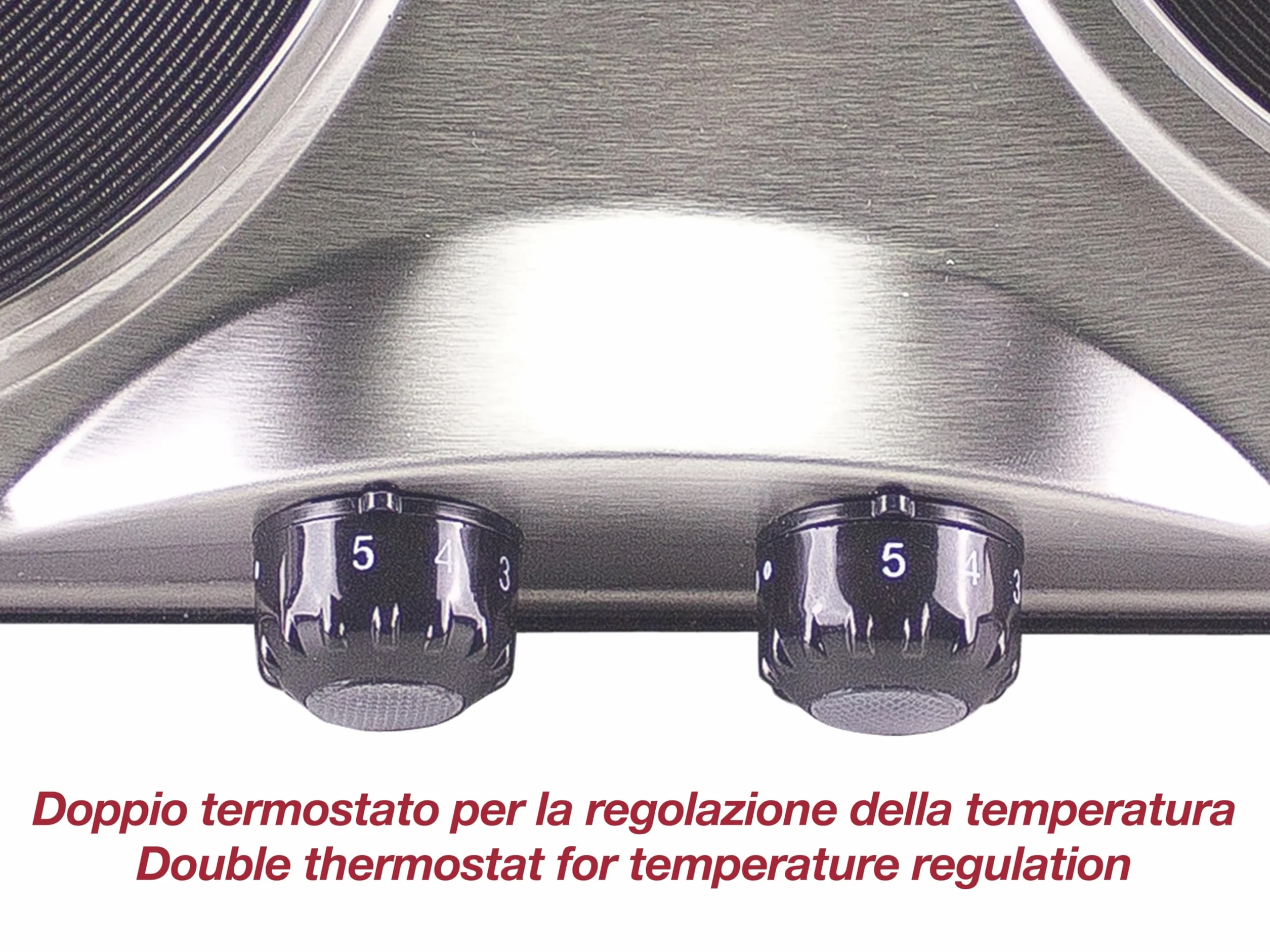 BEPER 90.825 Fornello Elettrico in Acciaio Inossidabile con 5 Livelli di Potenza - Fornello Elettrico 2 Piastre