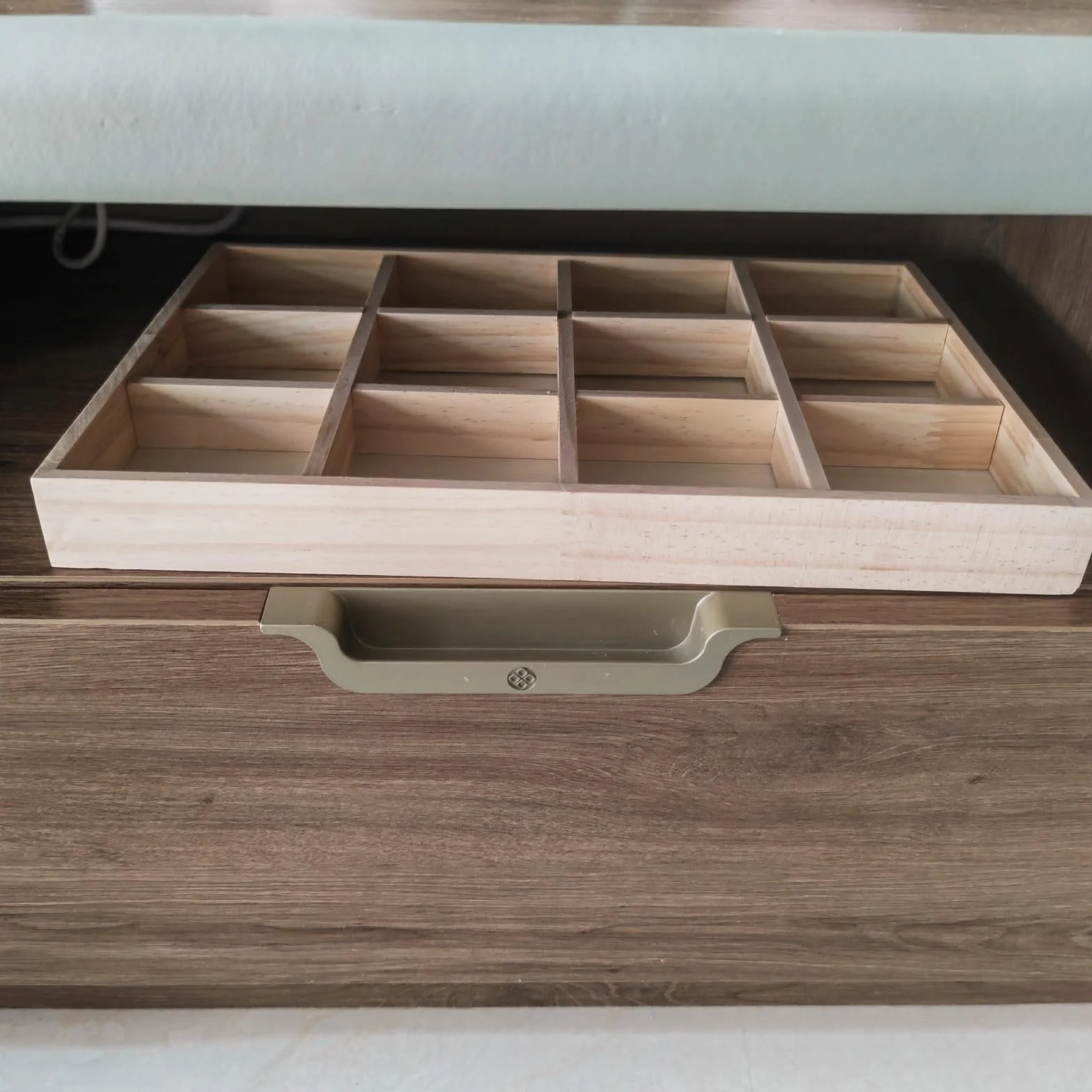 Anktily Scatola divisoria in legno grezzo 12 scomparti organizer per calzini biancheria intima vassoio in legno per gioielli