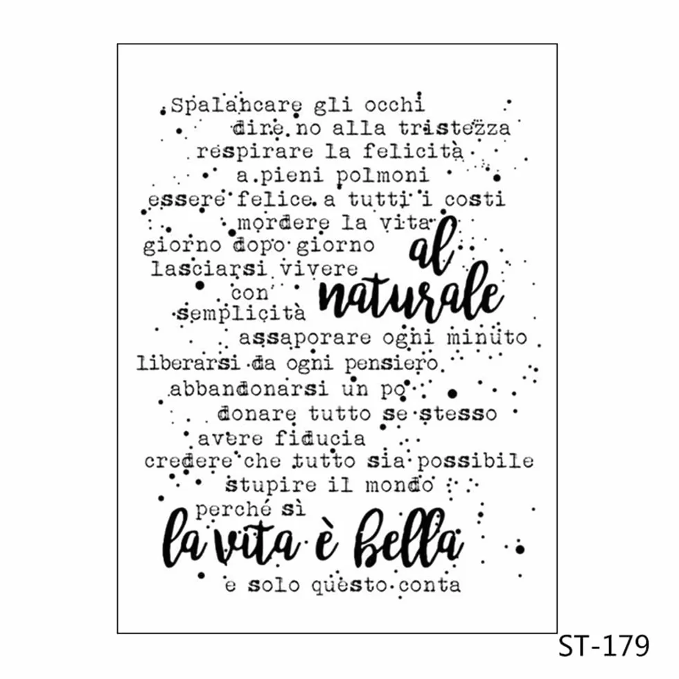 Timbri Trasparenti in Silicone a Tema Italiano per Scrapbooking e Album Fotografici Fai da Te