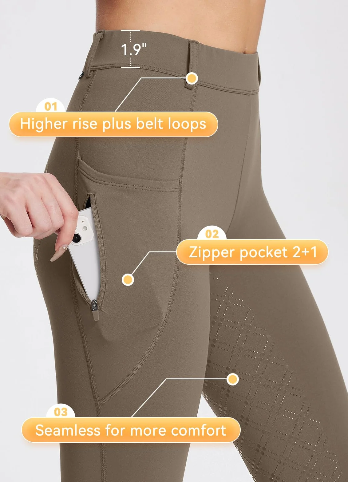 baleaf Pantaloni da Equitazione Invernali da Donna in Pile con Chiusura Lampo