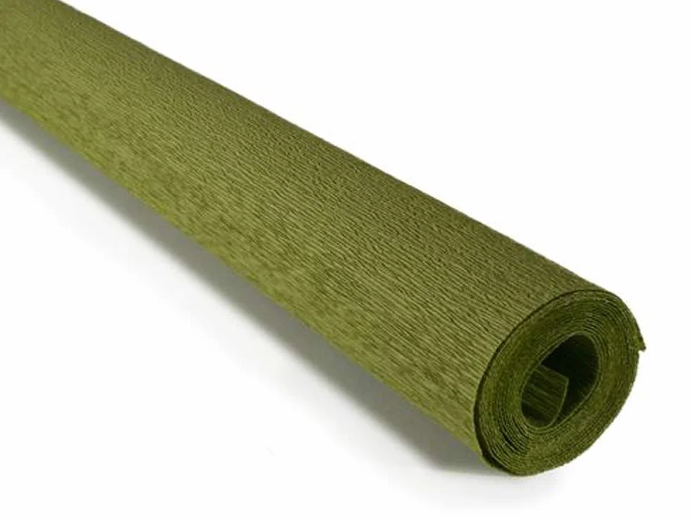 Rotolo di carta crespa 90 g 50 x 150 cm Verde oliva 352