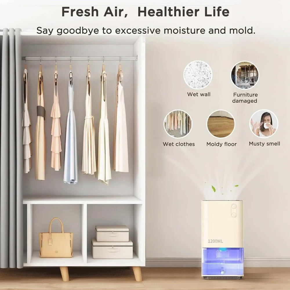 Deumidificatore a semiconduttore Deumidificatore Domestico a Risparmio energetico con Suono Leggero Asciugatrice per Armadio da Interno