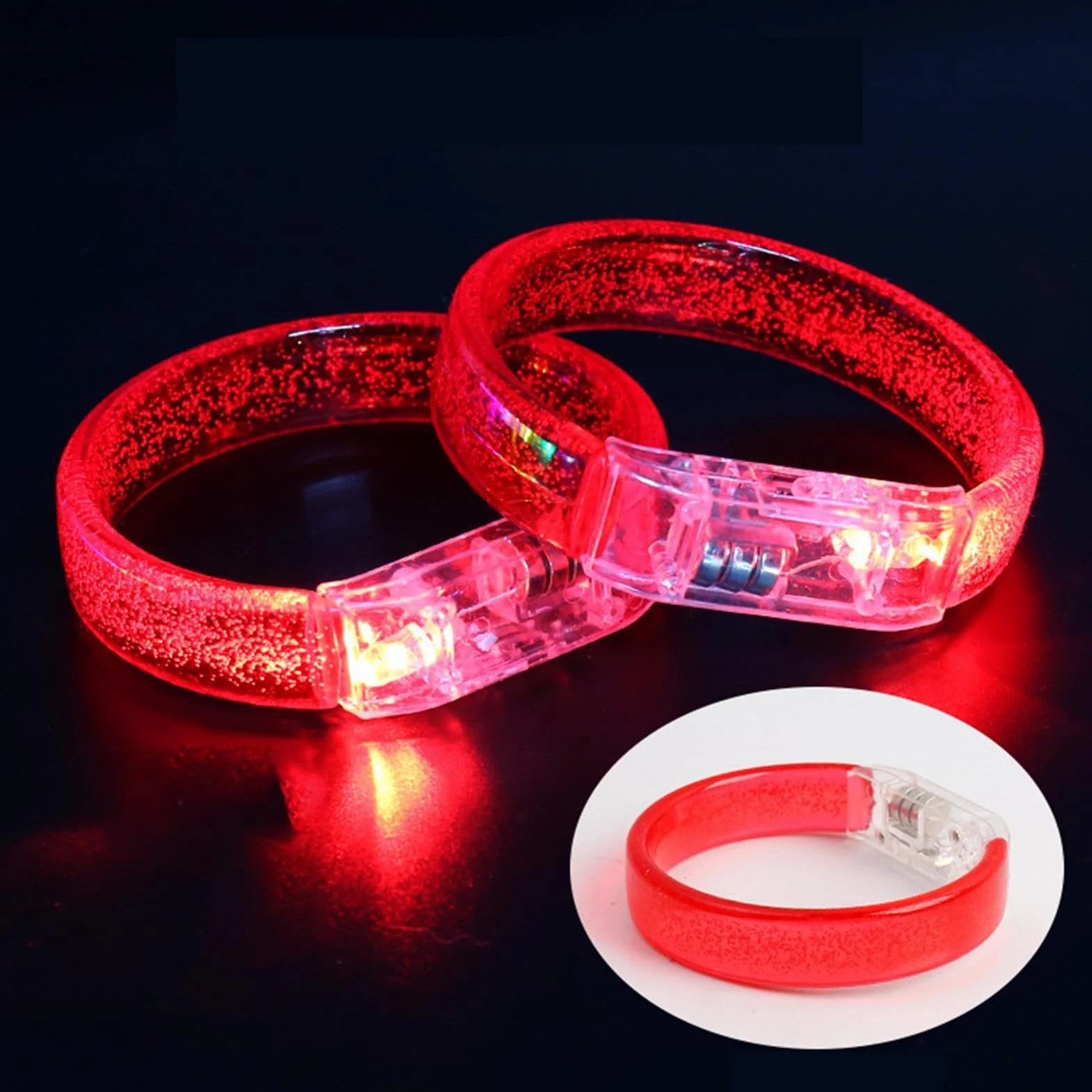 Braccialetti LED 2pz Luminosi Fluo Party Festival Eventi Celebrazioni