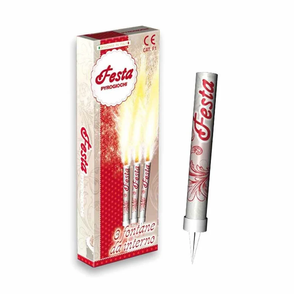 Magic Flambe Candeline Fontane Luminose Scintillini, 3 Fontane da Interno