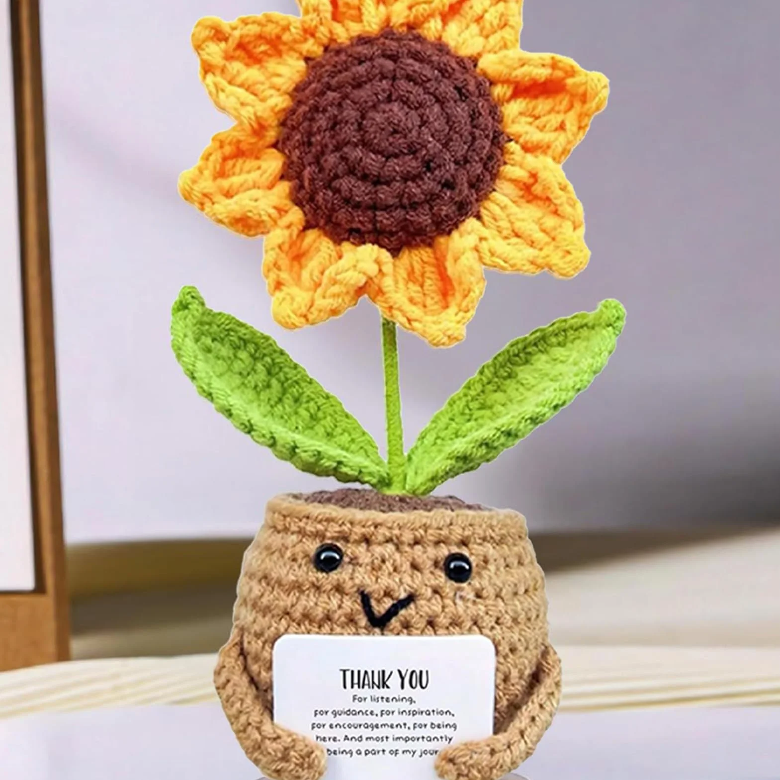 Generisch Supporto emotivo girasole, Girasole Positivo - Bambola edificante, M