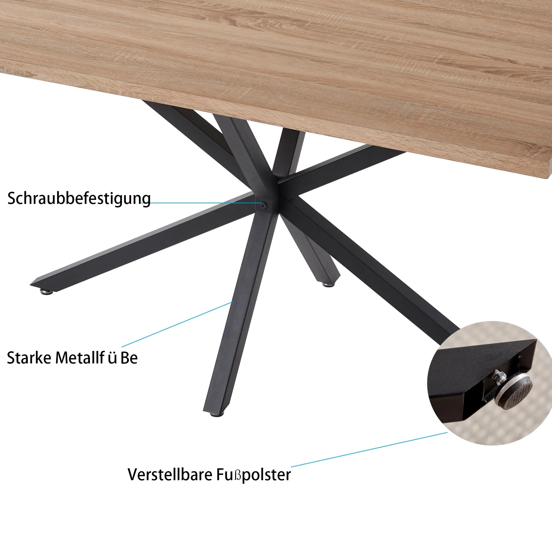 Tavolo da Pranzo con 4 Sedie, Set da Pranzo, 140 * 78 * 77 cm, Tavolo da Pranzo Rettangolare in Legno, 4 Sedie con Schienale Alto, Gambe in Metallo Nero, 4 Sedia Beige