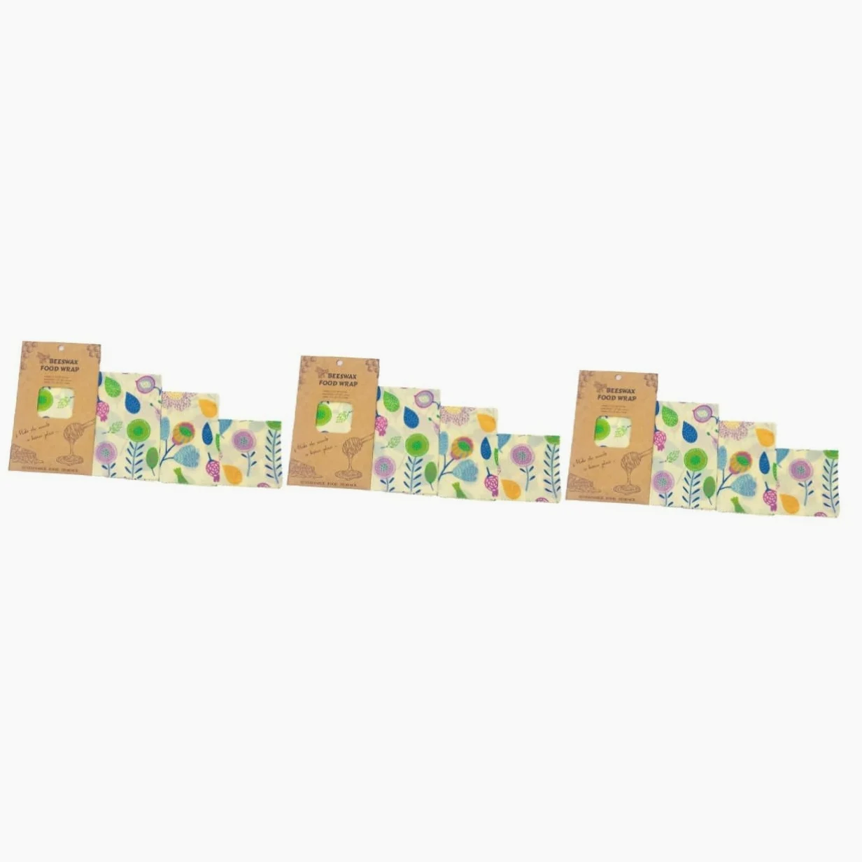 Alipis 3 Set Di Pellicole in Cera Dapi Per Alimenti Tessuti Di Cotone Biologico Riutilizzabili Set Di Pellicole Per La Conservazione Degli Alimenti Robusti Design Assortiti 3 Pezzi*3