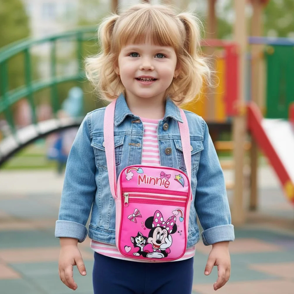 ILS I LOVE SHOPPING Borsello Bambino Marsupio Tracolla Ragazzo Spalla Regolabile Marsupio Viaggio Sportivo Tempo Libero Gadget per MINNIE MOUSE Topolina